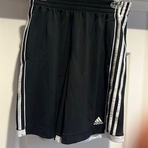 Adidas dry fit basketball shorts black with white trim